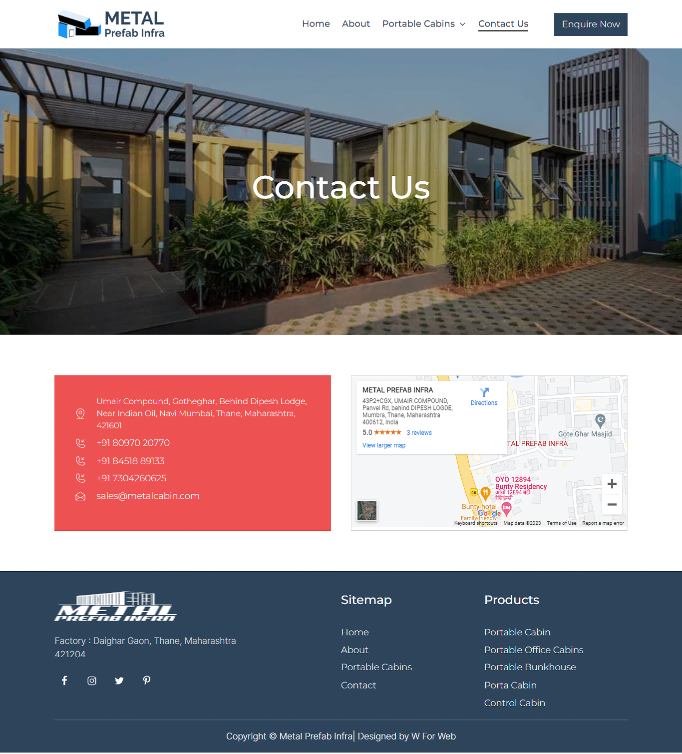 Metal Prefab Infra Contact