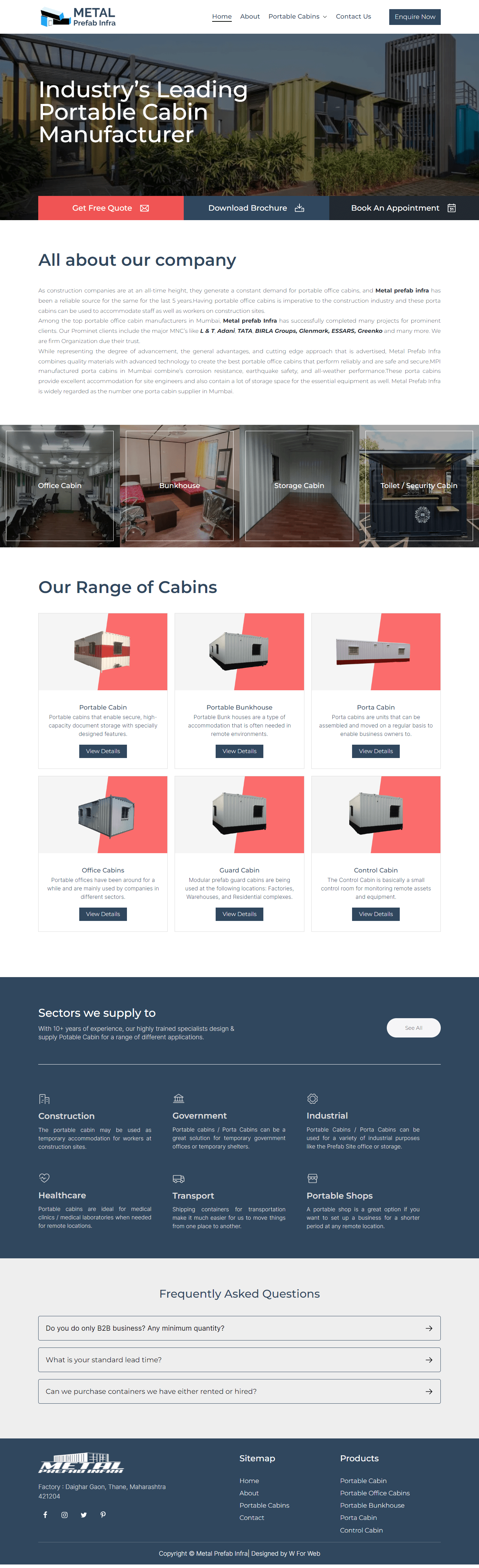 Metal Prefab Infra Home page